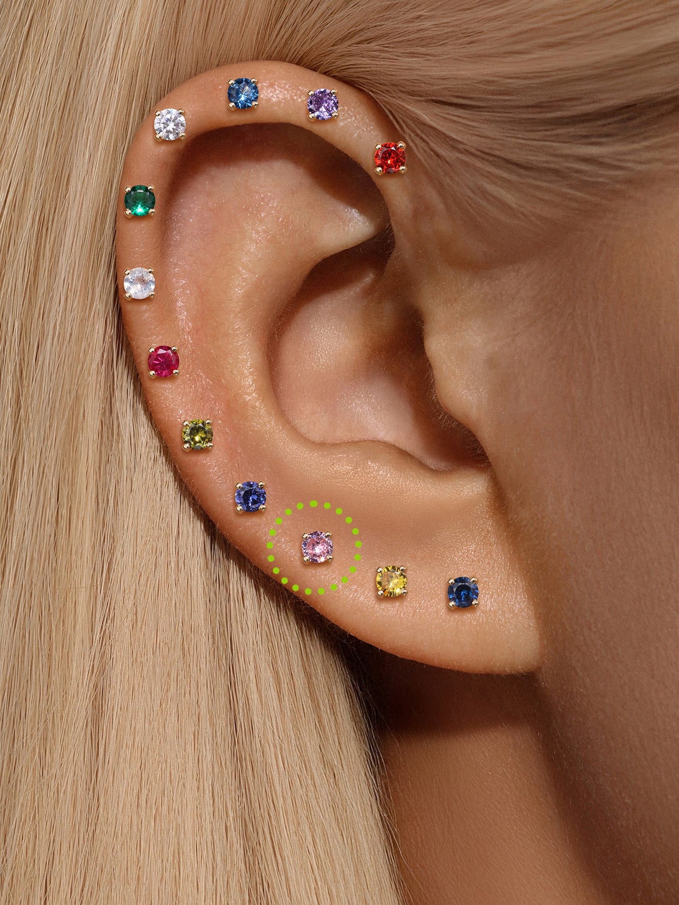 14K massief gouden oktober Birthstone Stud