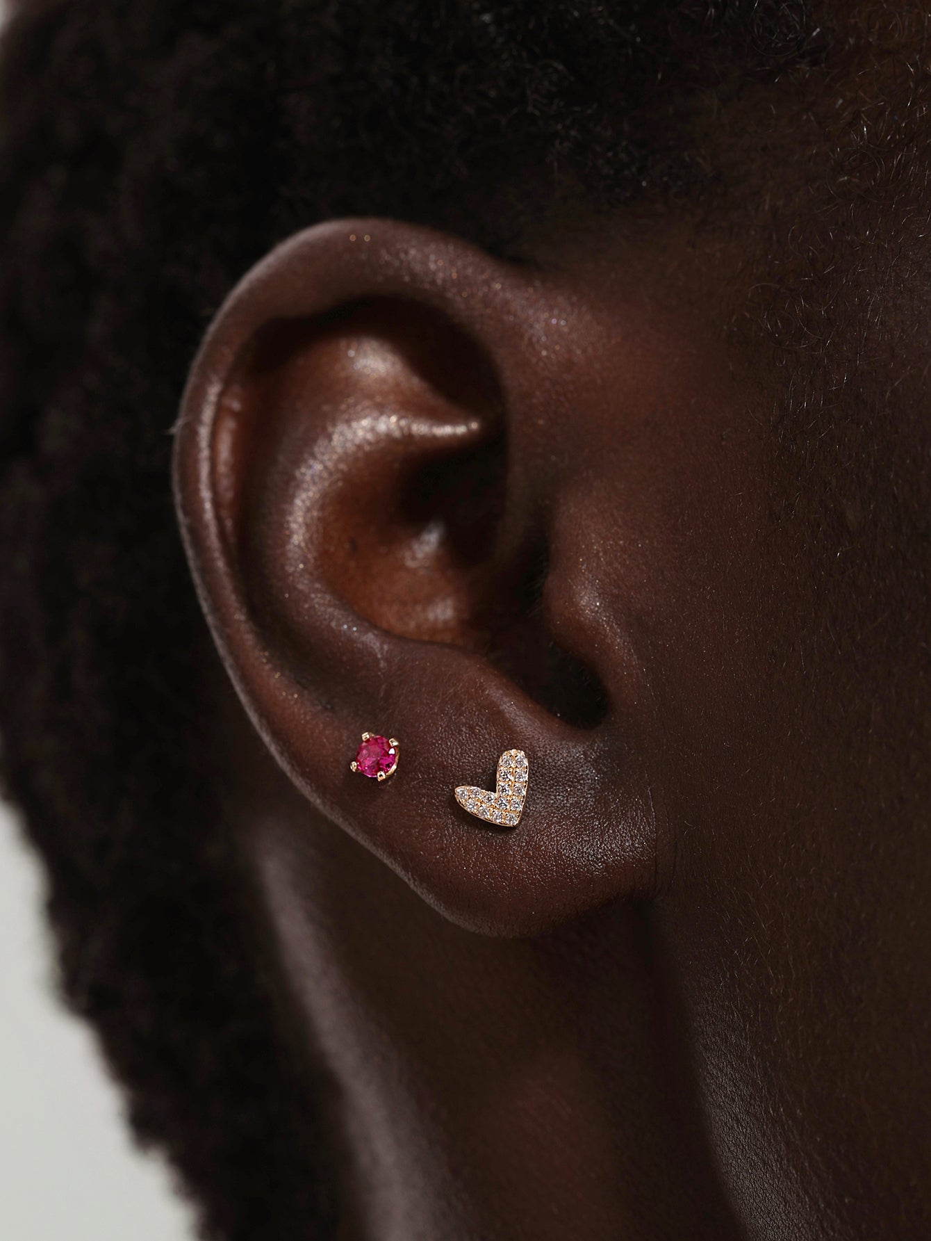 14K Solid Gold July Birthstone Stud