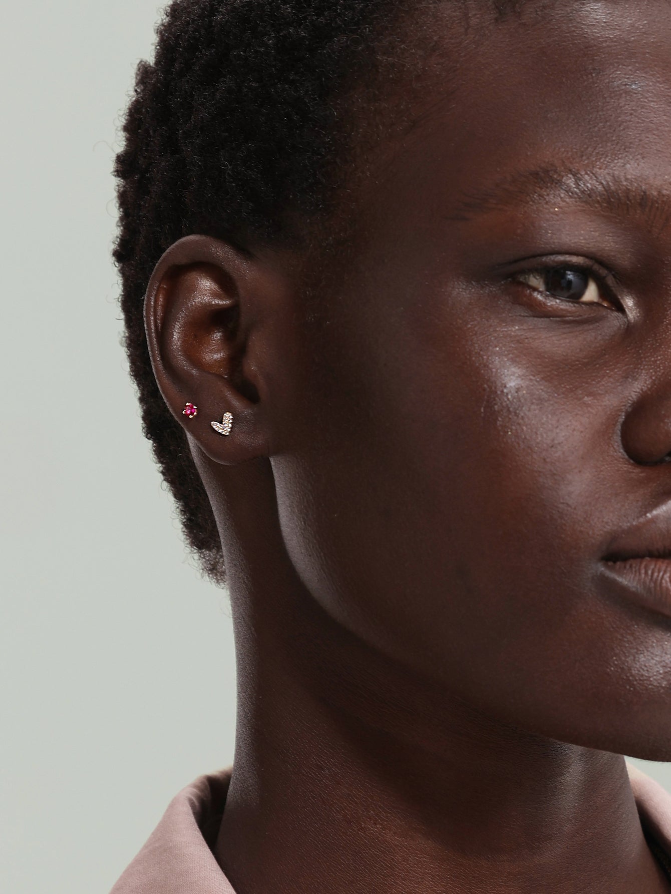 14K Solid Gold July Birthstone Stud