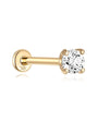 14K Solid Gold 4MM Classic Mini Ear Piercing Stud - Kosinerjewelry-3