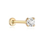 14K Solid Gold 4MM Classic Mini Ear Piercing Stud - Kosinerjewelry-3