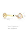 Kosiner 14K solid gold mini ear piercing stud with lab diamond, 1mm height, 3.2mm diameter, 8mm flat back post.
