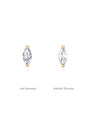Comparing marquise-cut 14K solid gold stud earrings: Lab Diamond vs. AAAAA Zirconia stone options.