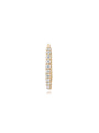 14K solid gold huggie earring with pave AAAAA cubic zirconia, 22g thickness.