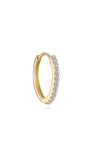 14K Solid Gold 5MM Crystal Pave Hoop Huggie Earring - Kosinerjewelry-14