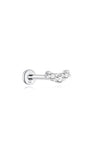 Geschwungener Ohrstecker aus 14-karätigem Gold mit 3 Pavé-Zirkonia-Steinen und flacher Rückseite, 18-G-Labret mit Innengewinde.