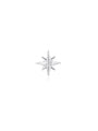 14K white gold octagonal starburst stud earring with clear cubic zirconia, product appearance.