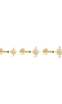 Kosiner Jewelry KOSINER 14K Solid Gold Delicate Octagonal Star Flat Back Stud