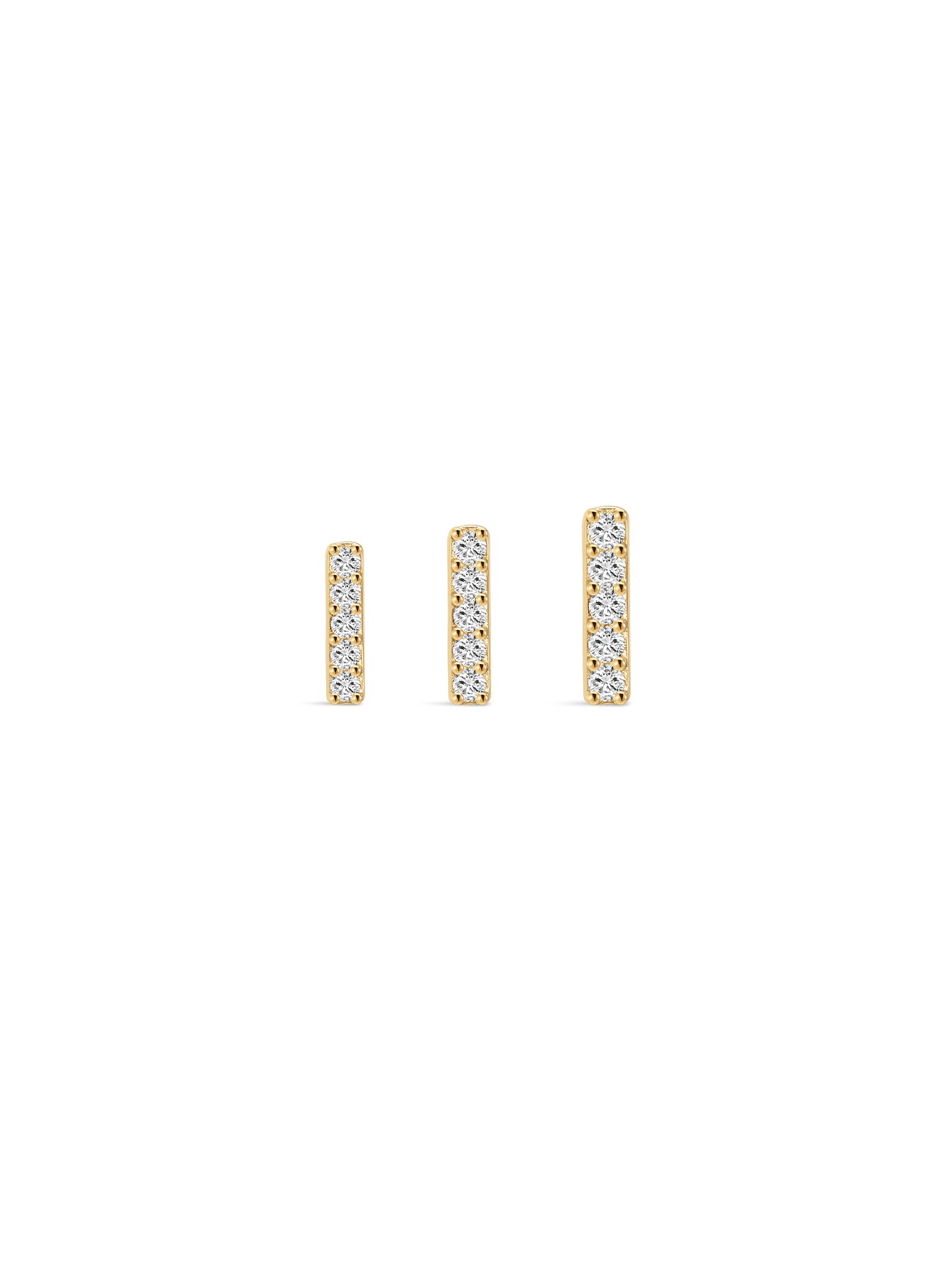 14K Solid Gold Bar Ear Piercing Stud