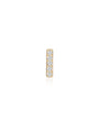 14K solid gold bar piercing stud with five clear cubic zirconia stones and flat back.