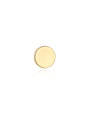 14K solid gold 3.5mm flat disc internally threaded labret stud earring for ear piercings.