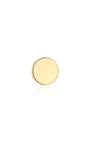 14K solid gold 3.5mm flat disc internally threaded labret stud earring for ear piercings.