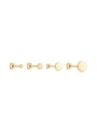 Kosiner 14K Solid Gold Flat Disc Threaded Ear Piercing Stud