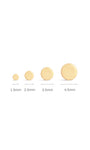 Kosiner 14K Solid Gold Flat Disc Threaded Ear Piercing Stud
