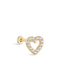 kosiner jewelry 14K Solid Gold Love Zircon Ear Piercing Stud