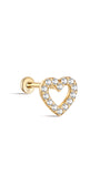 kosiner jewelry 14K Solid Gold Love Zircon Ear Piercing Stud