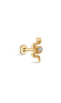 Kosiner Jewelry Ohrpiercing-Ohrstecker aus 14-karätigem Massivgold mit Zirkon in Schlangenform