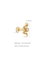 kosiner jewelry 14K Solid Gold Snake - Shaped Zircon Ear Piercing Stud