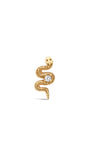 Kosiner Jewelry Ohrpiercing-Ohrstecker aus 14-karätigem Massivgold mit Zirkon in Schlangenform