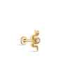 kosiner jewelry 14K Solid Gold Snake - Shaped Zircon Ear Piercing Stud