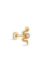 Kosiner Jewelry Ohrpiercing-Ohrstecker aus 14-karätigem Massivgold mit Zirkon in Schlangenform