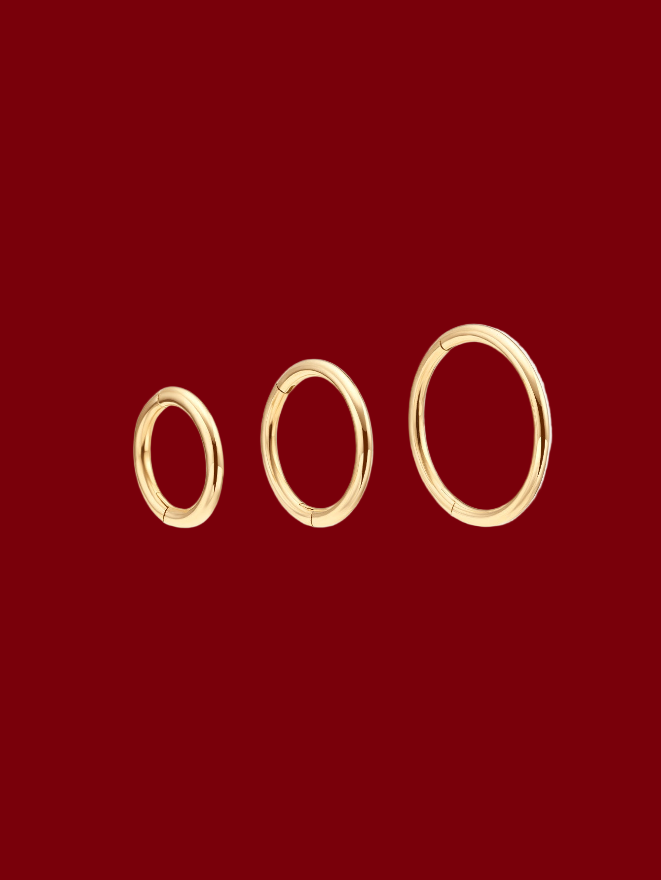 14K Solid Gold Classic Simplicity Hoop Earrings