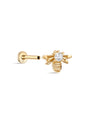 kosiner jewelry 14K Solid Gold Bee Zircon Ear Piercing Stud