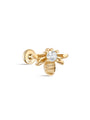 kosiner jewelry 14K Solid Gold Bee Zircon Ear Piercing Stud