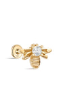 kosiner jewelry 14K Solid Gold Bee Zircon Ear Piercing Stud
