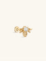 kosiner jewelry 14K Solid Gold Bee Zircon Ear Piercing Stud