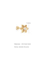 kosiner jewelry 14K Solid Gold Flower Double Sided Ear Piercing Stud