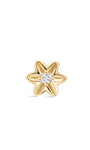 Kosiner Schmuck 14K Massivgold Blume Doppelseitiger Ohrpiercing-Ohrstecker