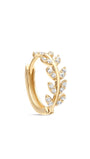14K Solid Gold Fishbone Leaf Zircon Hoop Earring - Kosinerjewelry-3