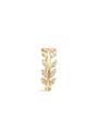 14K Solid Gold Fishbone Leaf Zircon Hoop Earring - Kosinerjewelry-4