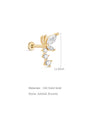 kosiner jewelry 14K Solid Gold Flying Butterfly Ear Piercing Stud
