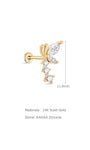 Kosiner Schmuck 14K Massivgold Fliegender Schmetterling Ohrpiercing Ohrstecker