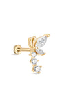 Kosiner Schmuck 14K Massivgold Fliegender Schmetterling Ohrpiercing Ohrstecker