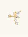 kosiner jewelry 14K Solid Gold Flying Butterfly Ear Piercing Stud