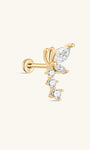 Kosiner Schmuck 14K Massivgold Fliegender Schmetterling Ohrpiercing Ohrstecker