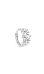 kosiner jewelry 14K Solid Gold Simple Tri - Zircon Hoop Earring