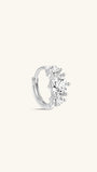 kosiner jewelry 14K Solid Gold Simple Tri - Zircon Hoop Earring