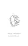 kosiner jewelry 14K Solid Gold Simple Tri - Zircon Hoop Earring
