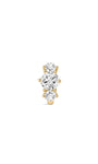 kosiner jewelry 14K Solid Gold Simple Tri - Zircon Hoop Earring
