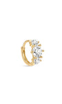kosiner jewelry 14K Solid Gold Simple Tri - Zircon Hoop Earring