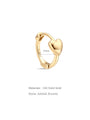 kosiner jewelry 14K Solid Gold Heart Glossy Hoop Earring