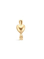 kosiner jewelry 14K Solid Gold Heart Glossy Hoop Earring