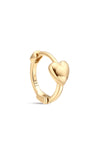 kosiner jewelry 14K Solid Gold Heart Glossy Hoop Earring