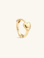 kosiner jewelry 14K Solid Gold Heart Glossy Hoop Earring
