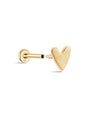 kosiner jewelry 14K Solid Gold Heart Glossy Simple Ear Piercing Stud