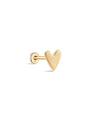 kosiner jewelry 14K Solid Gold Heart Glossy Simple Ear Piercing Stud